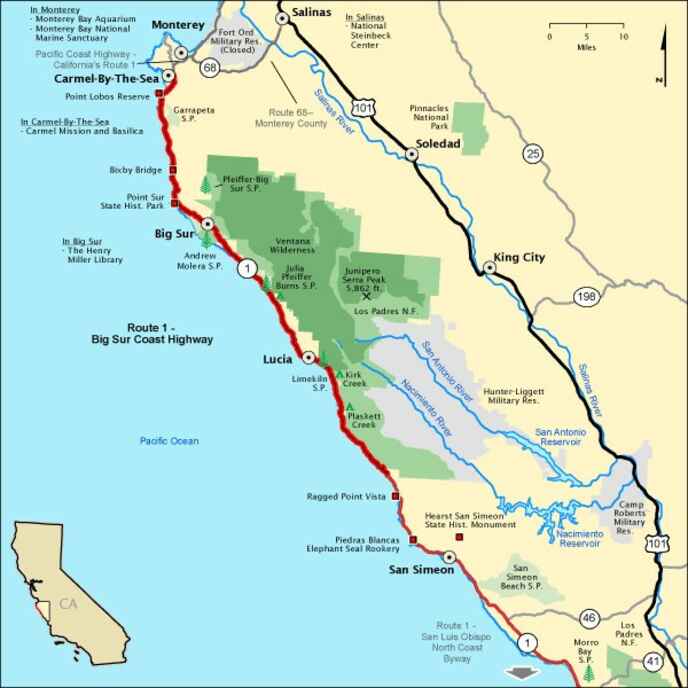 Big Sur Coast Highway Map