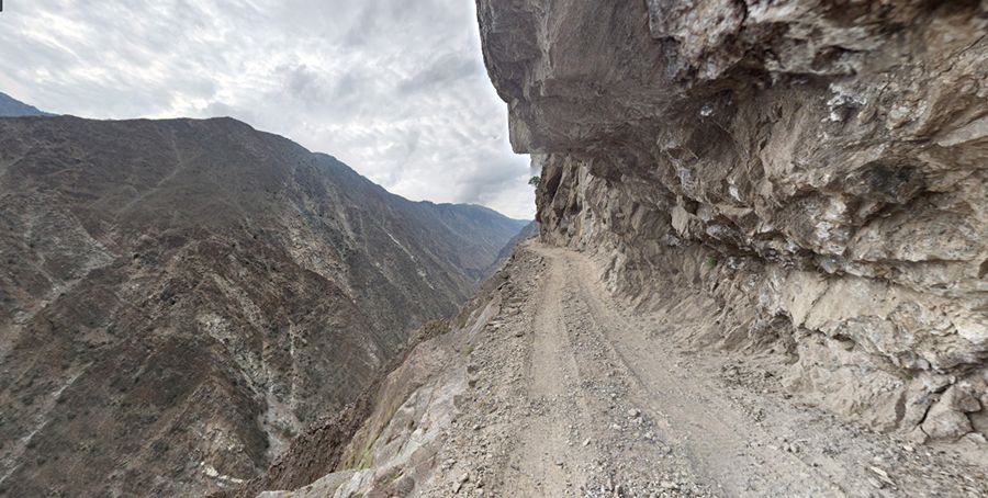 The dangerous Fairy Meadows Road: one false move and it's a very long drop