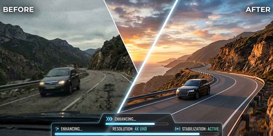 Transforming Grainy Road Trip Clips into 4K Cinematic Experiences