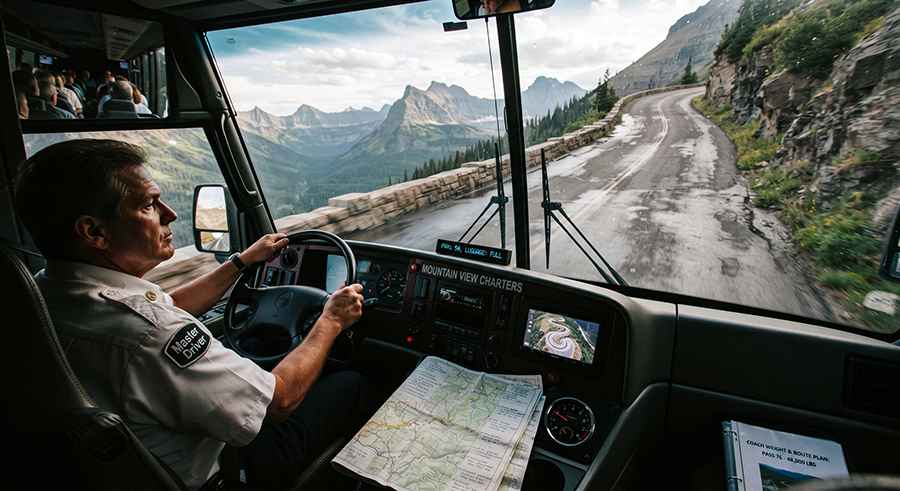 What It Takes to Drive a Motorcoach Over a Mountain Pass